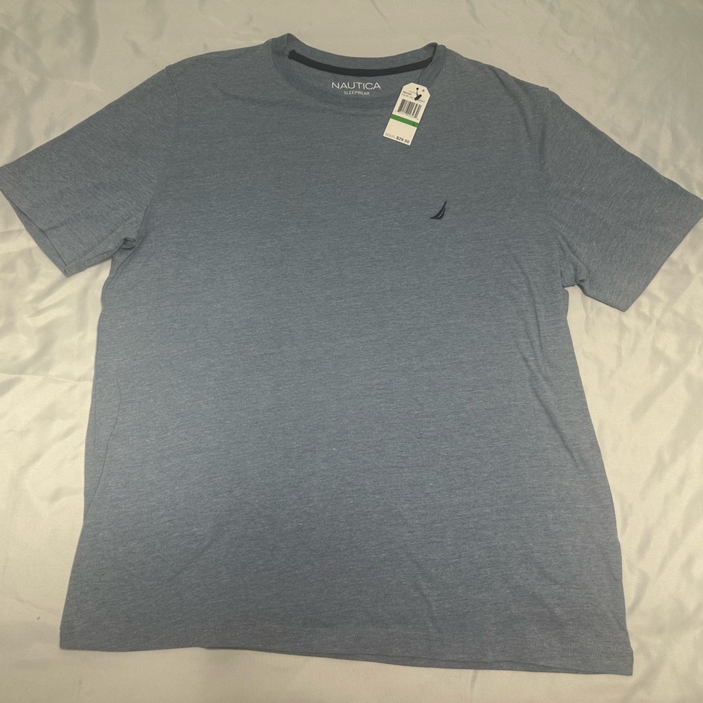 ⭐️5/25⭐️NWT Nautica Men's Heather Blue Short Sleeve Tee